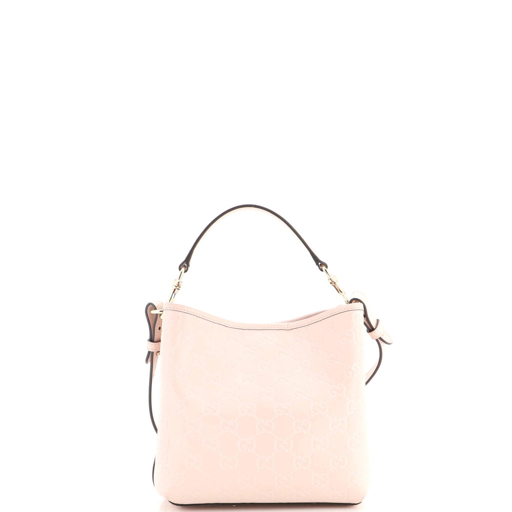 GG Emblem Bucket Bag GG Embossed Leather Small