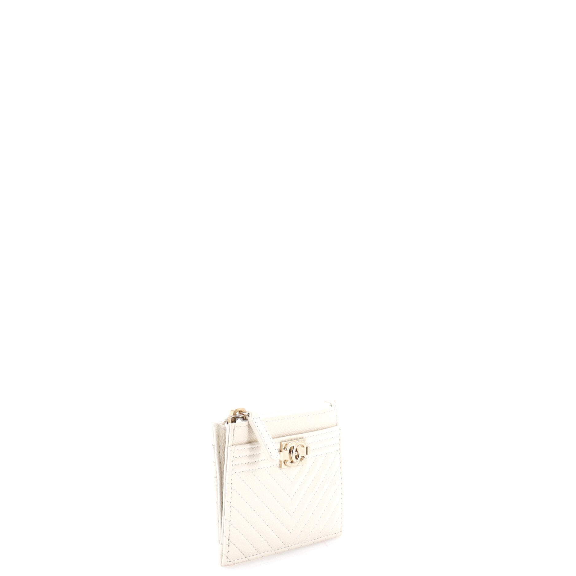 Boy Zip Card Holder Chevron Caviar