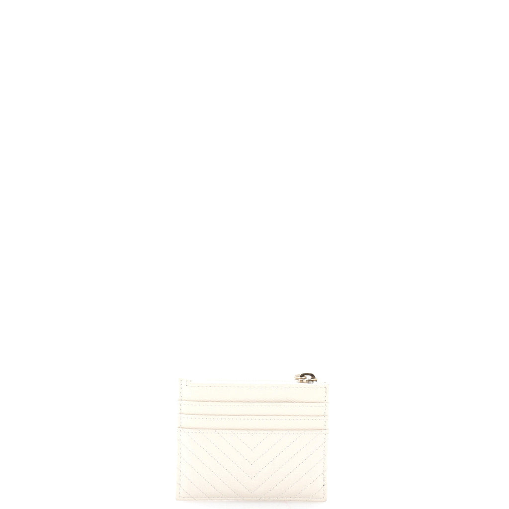 Boy Zip Card Holder Chevron Caviar