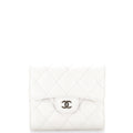 CC Compact Classic Flap Wallet Quilted Caviar