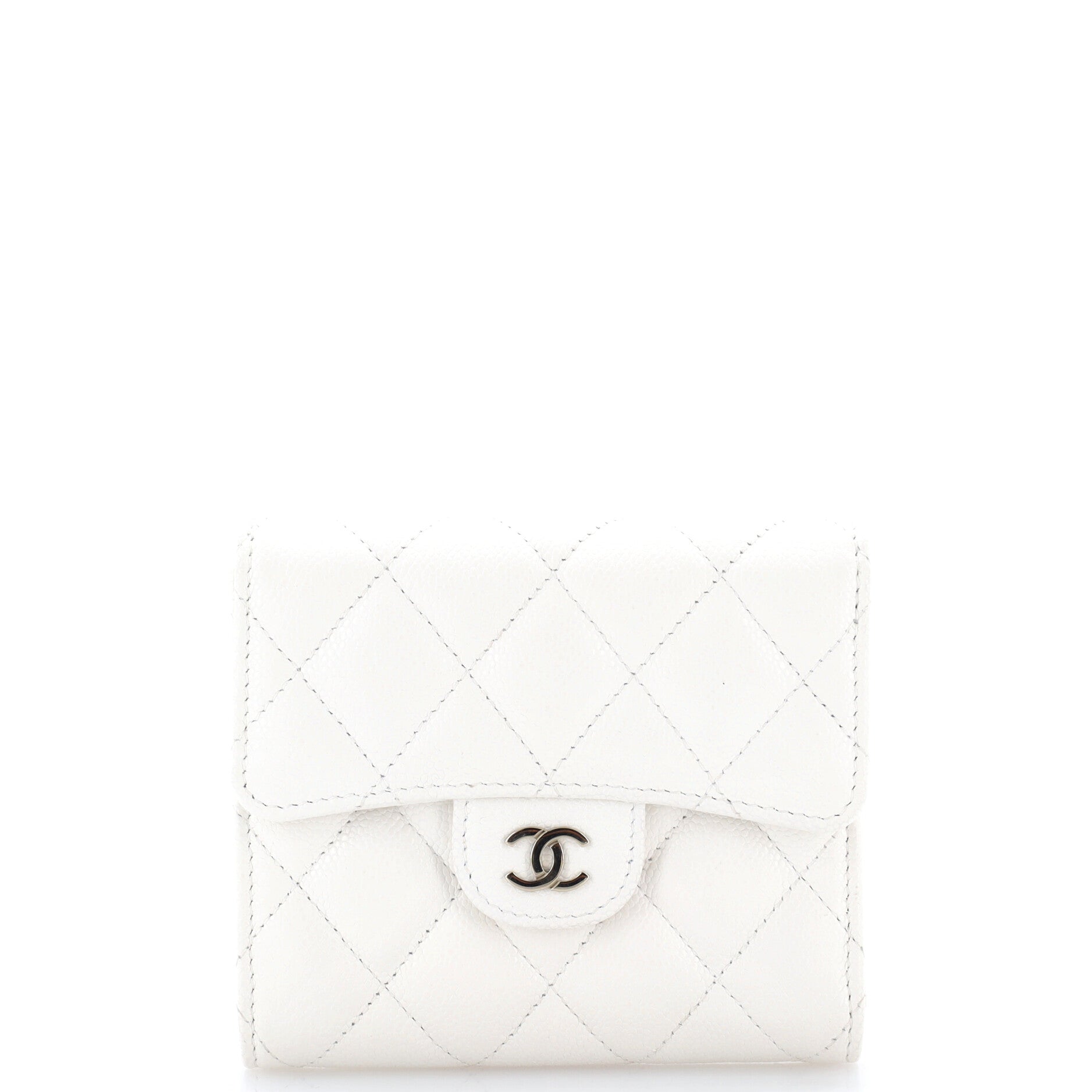 CC Compact Classic Flap Wallet Quilted Caviar