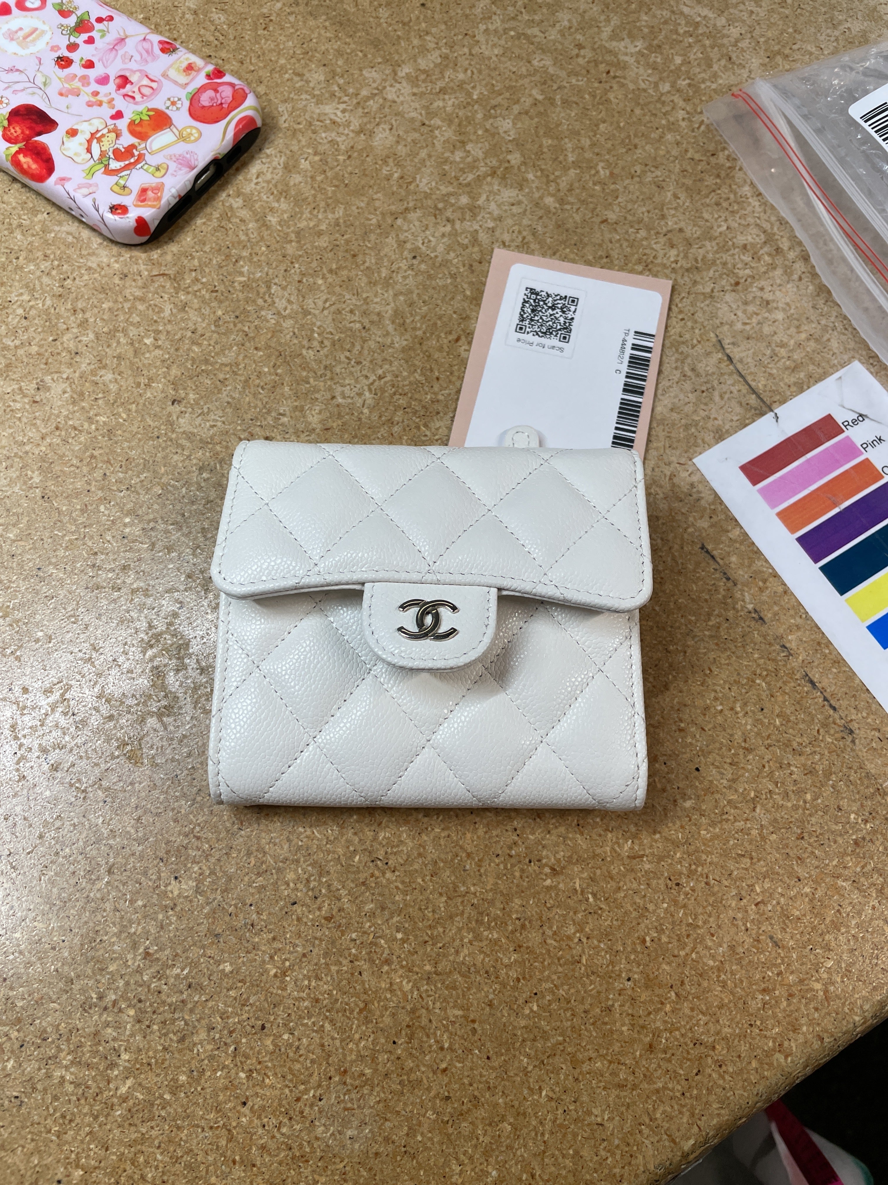 CC Compact Classic Flap Wallet Quilted Caviar
