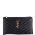 Classic Monogram Zip Bill Pouch Matelasse Chevron Leather Medium