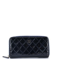 Zip Around Wallet Quilted Patent Long