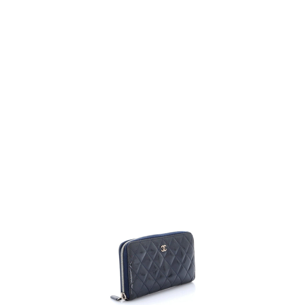 Zip Around Wallet Quilted Patent Long