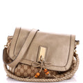 Bella Flap Shoulder Bag GG Canvas with Leather Medium