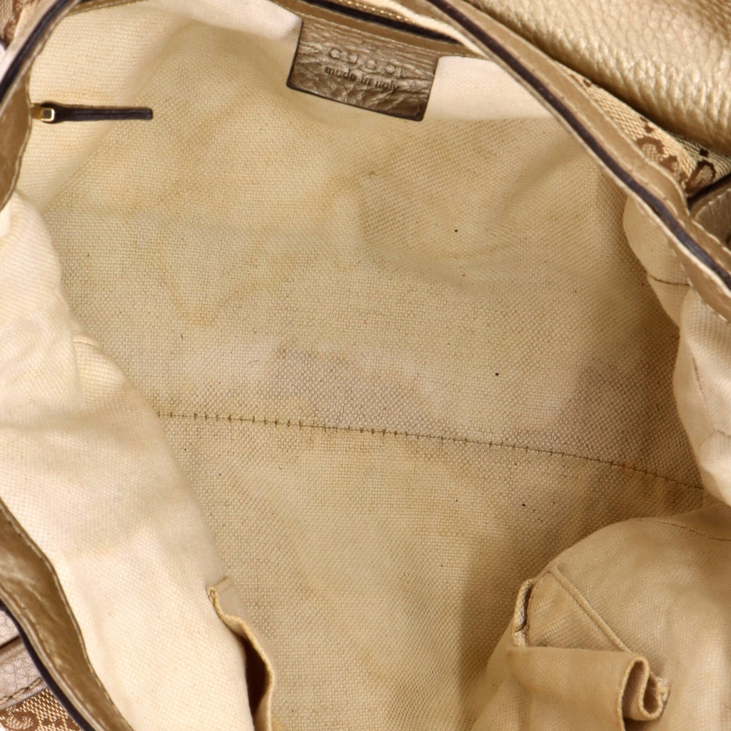 Bella Flap Shoulder Bag GG Canvas with Leather Medium