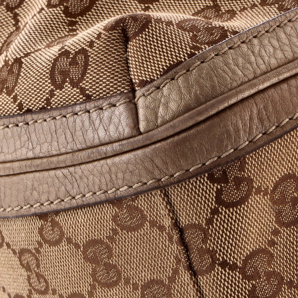Bella Flap Shoulder Bag GG Canvas with Leather Medium