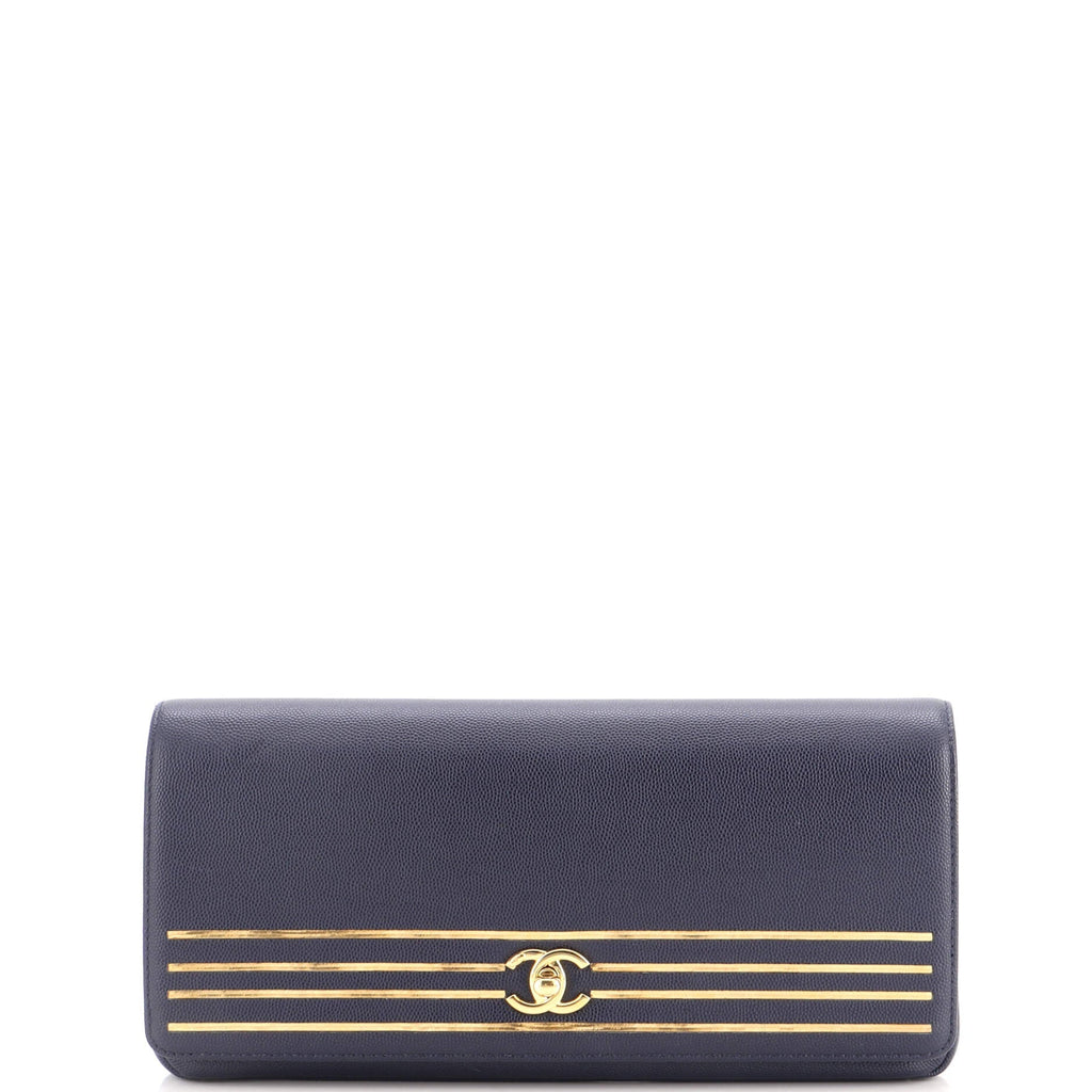 Captain Gold Clutch Embroidered Caviar