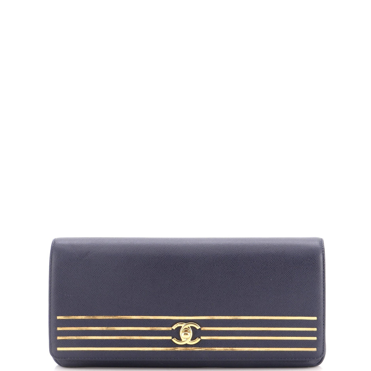 Captain Gold Clutch Embroidered Caviar