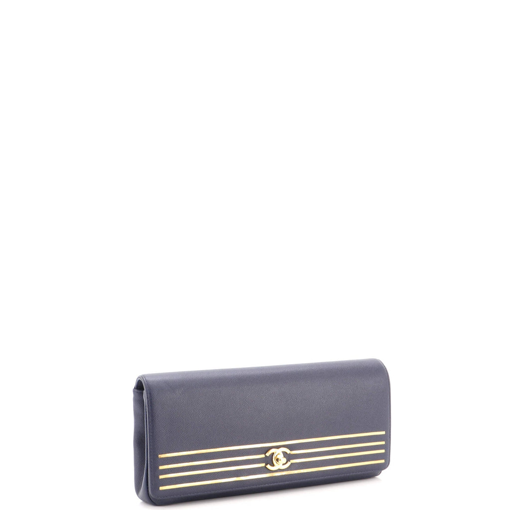Captain Gold Clutch Embroidered Caviar