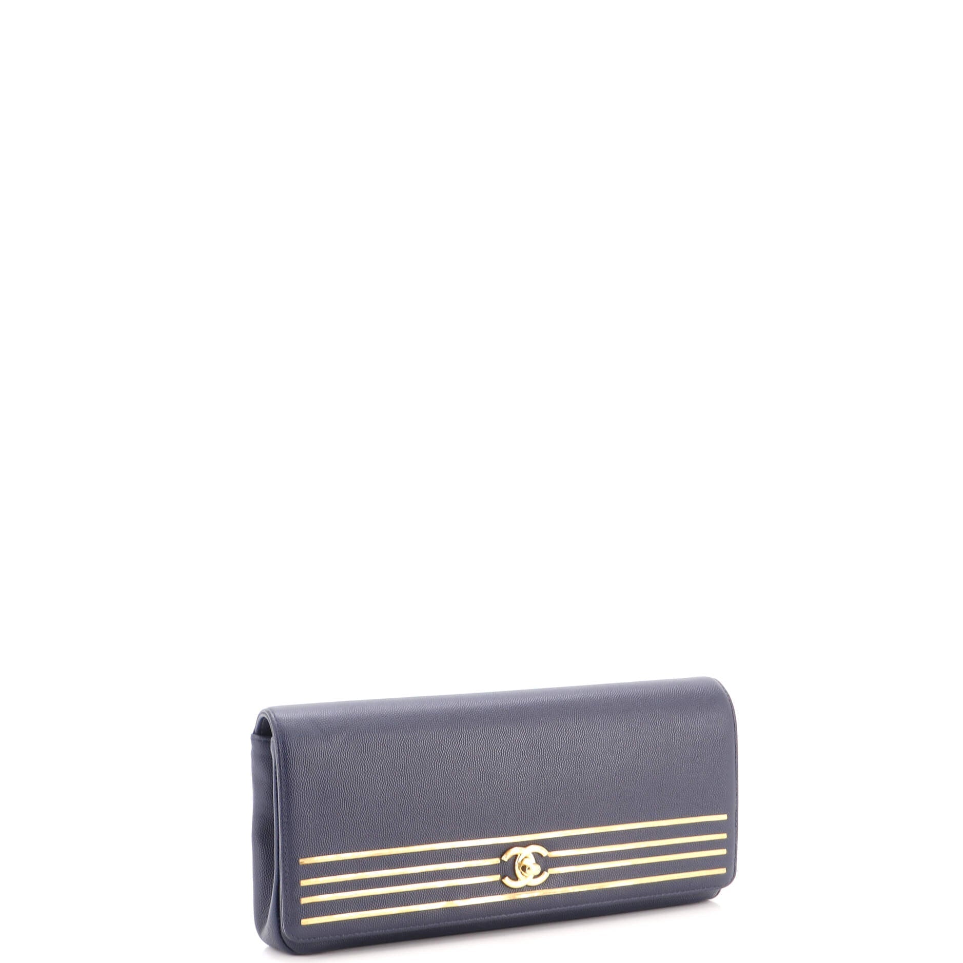 Captain Gold Clutch Embroidered Caviar