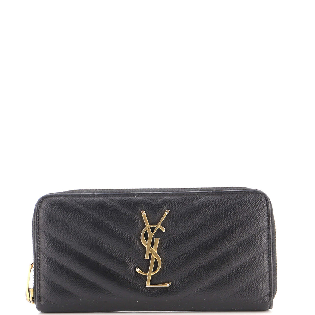 Classic Monogram Zip Around Wallet Matelasse Chevron Leather