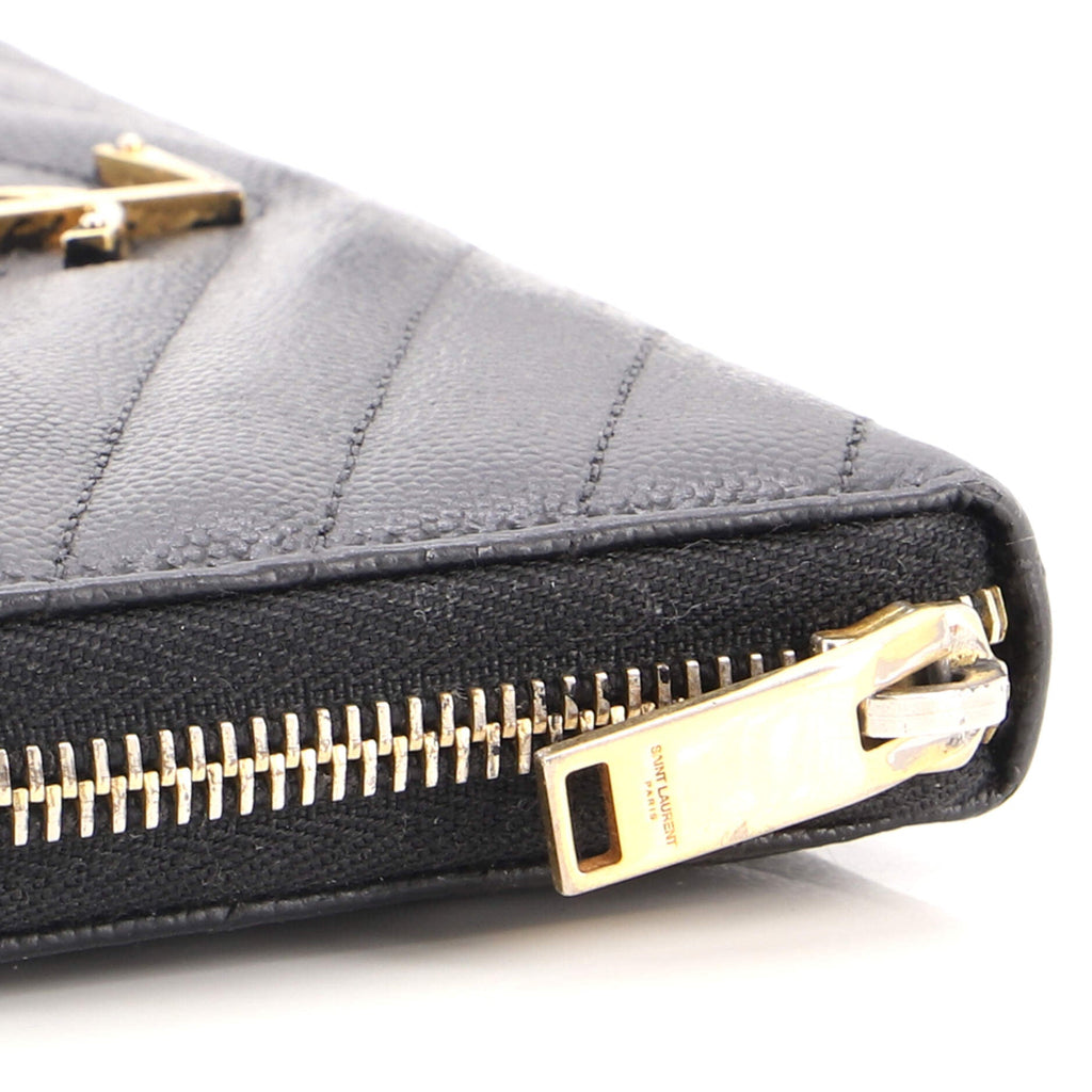 Classic Monogram Zip Around Wallet Matelasse Chevron Leather