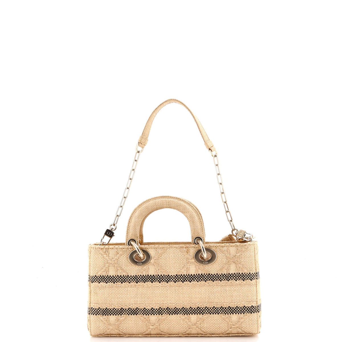 Lady D-Joy Bag Cannage Embroidered Raffia Medium