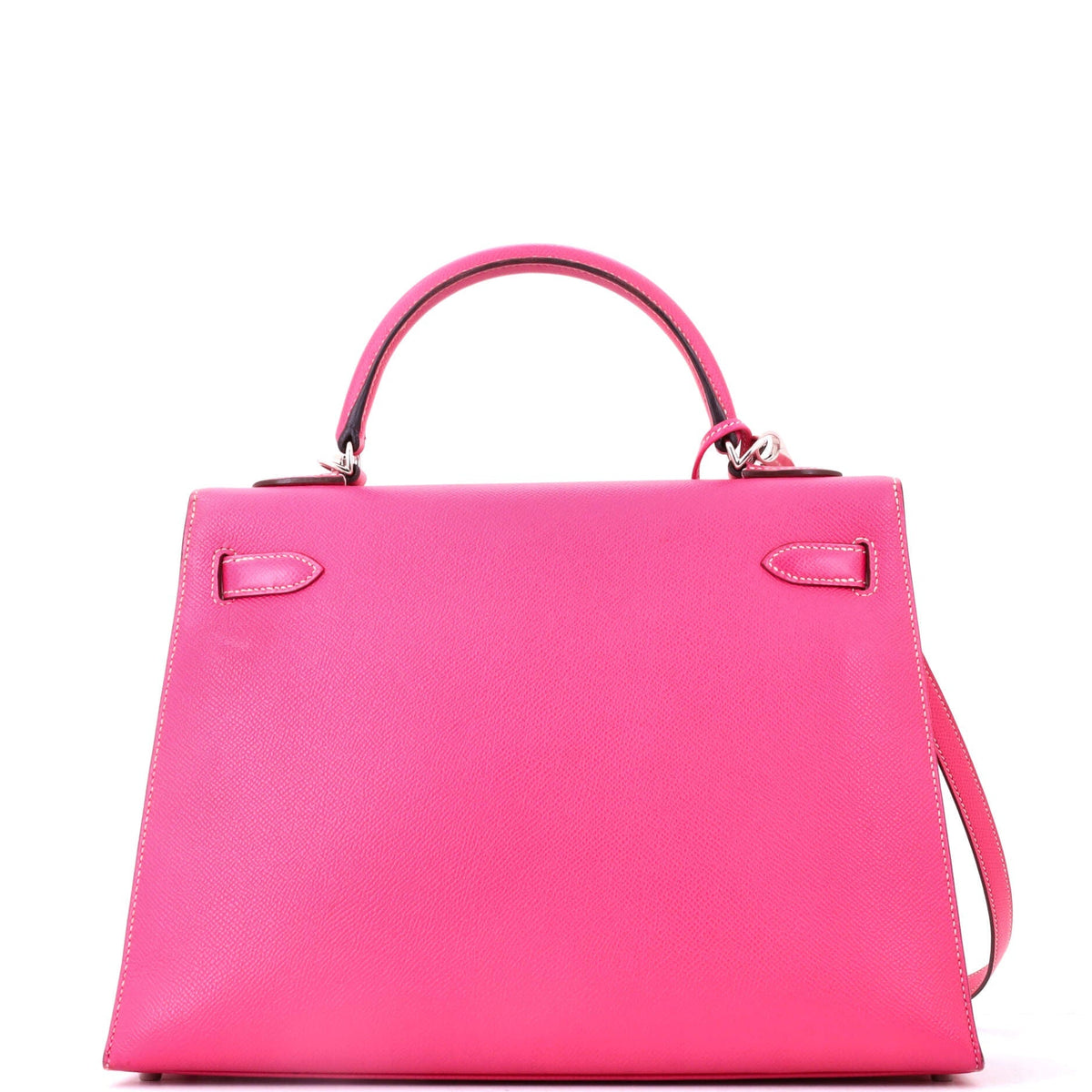 Kelly Handbag Rose Tyrien Epsom with Palladium Hardware 32