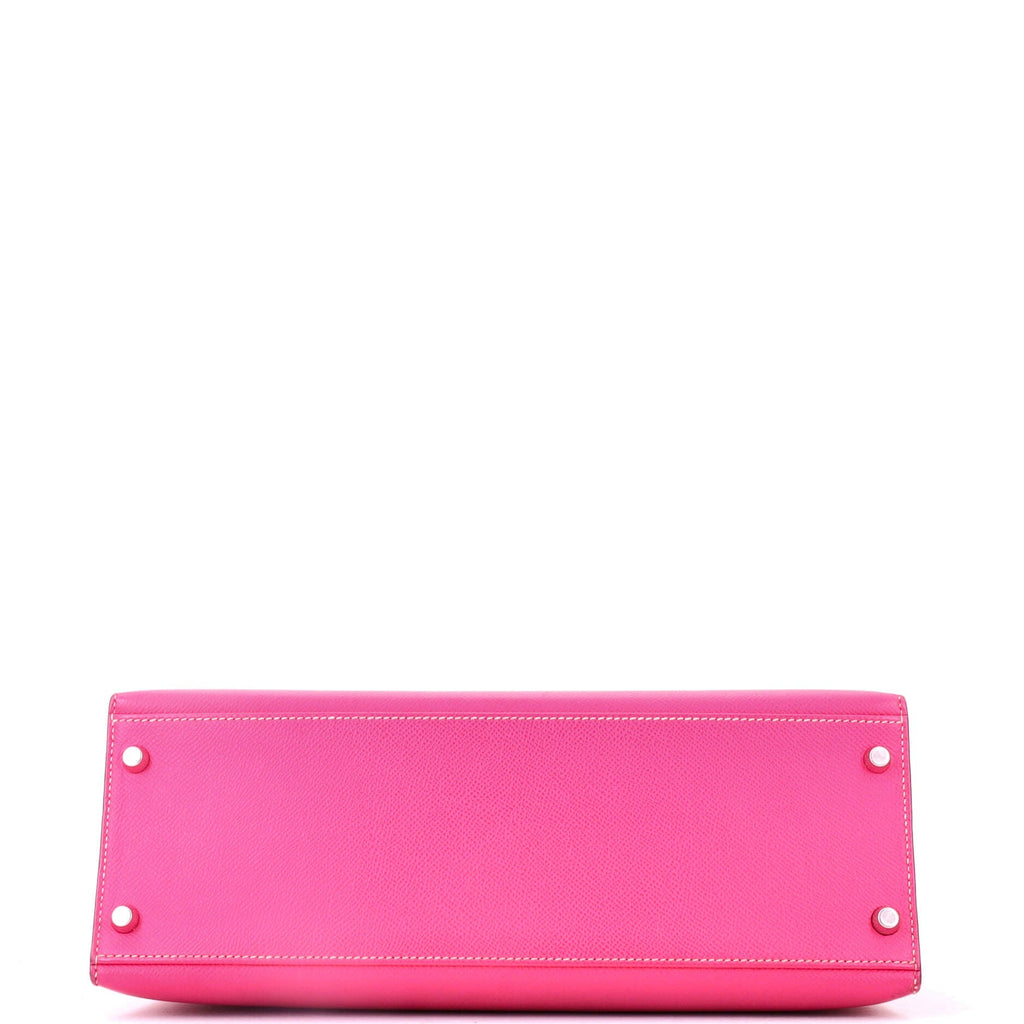 Kelly Handbag Rose Tyrien Epsom with Palladium Hardware 32