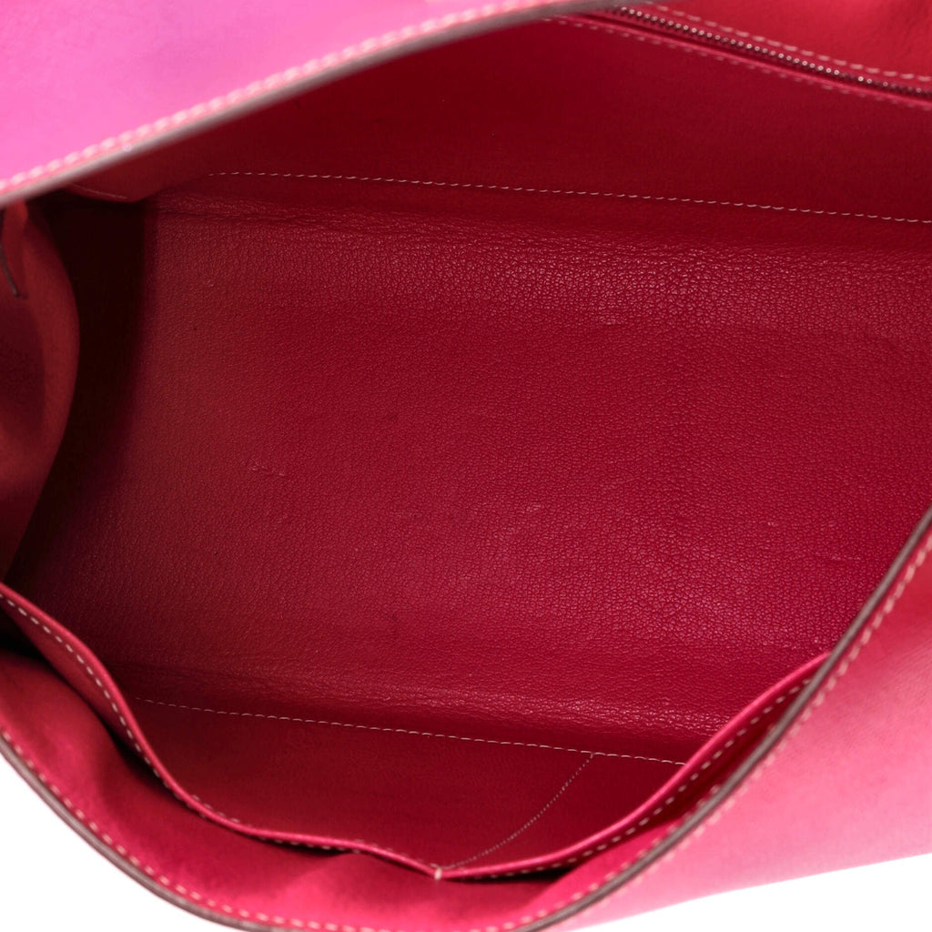 Kelly Handbag Rose Tyrien Epsom with Palladium Hardware 32
