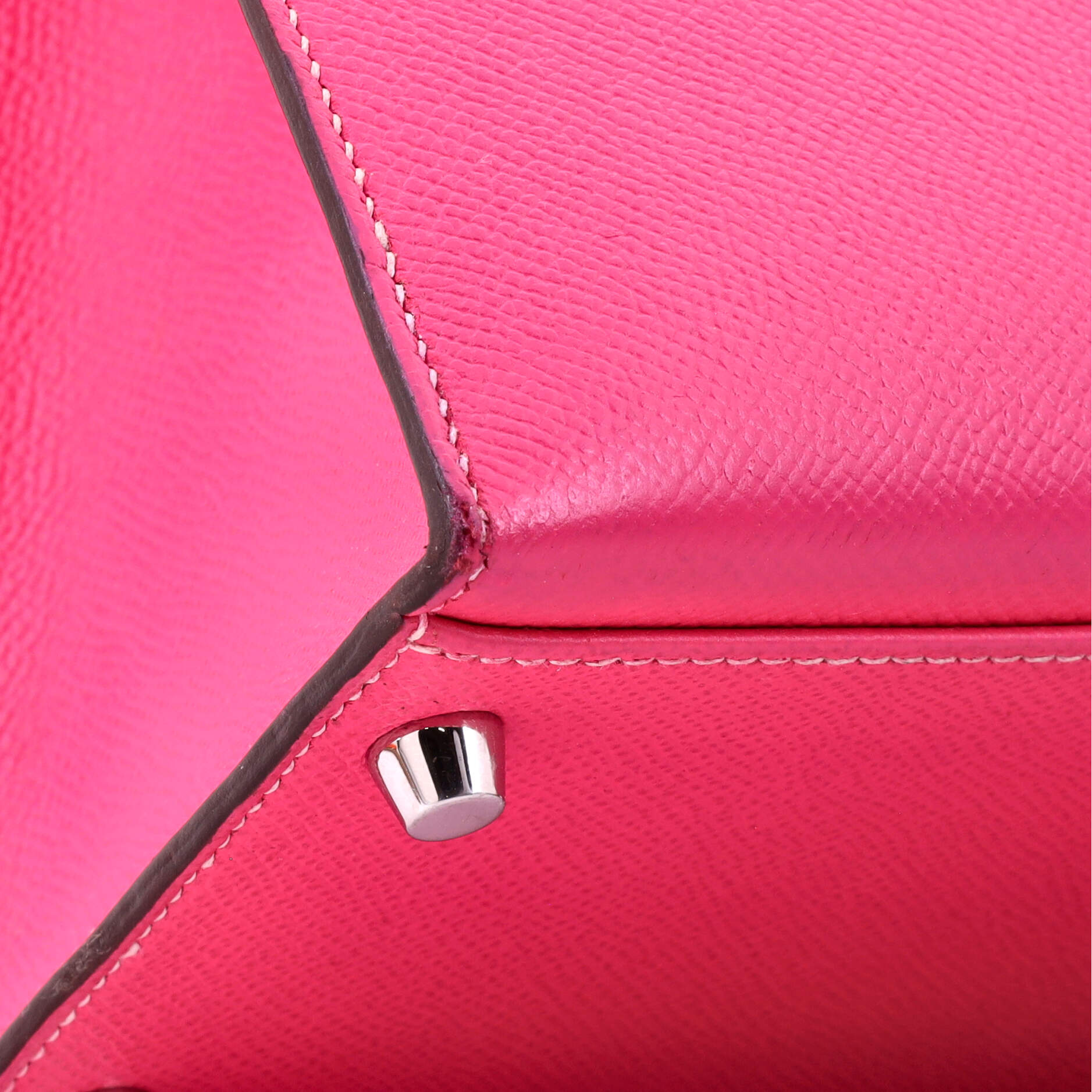 Kelly Handbag Rose Tyrien Epsom with Palladium Hardware 32