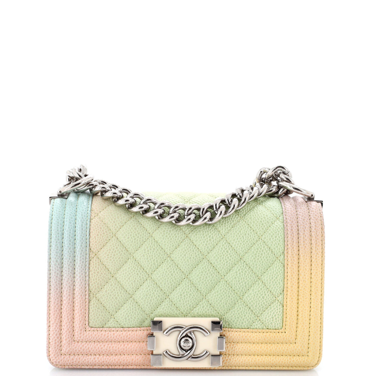 Rainbow Boy Flap Bag Quilted Painted Caviar Small