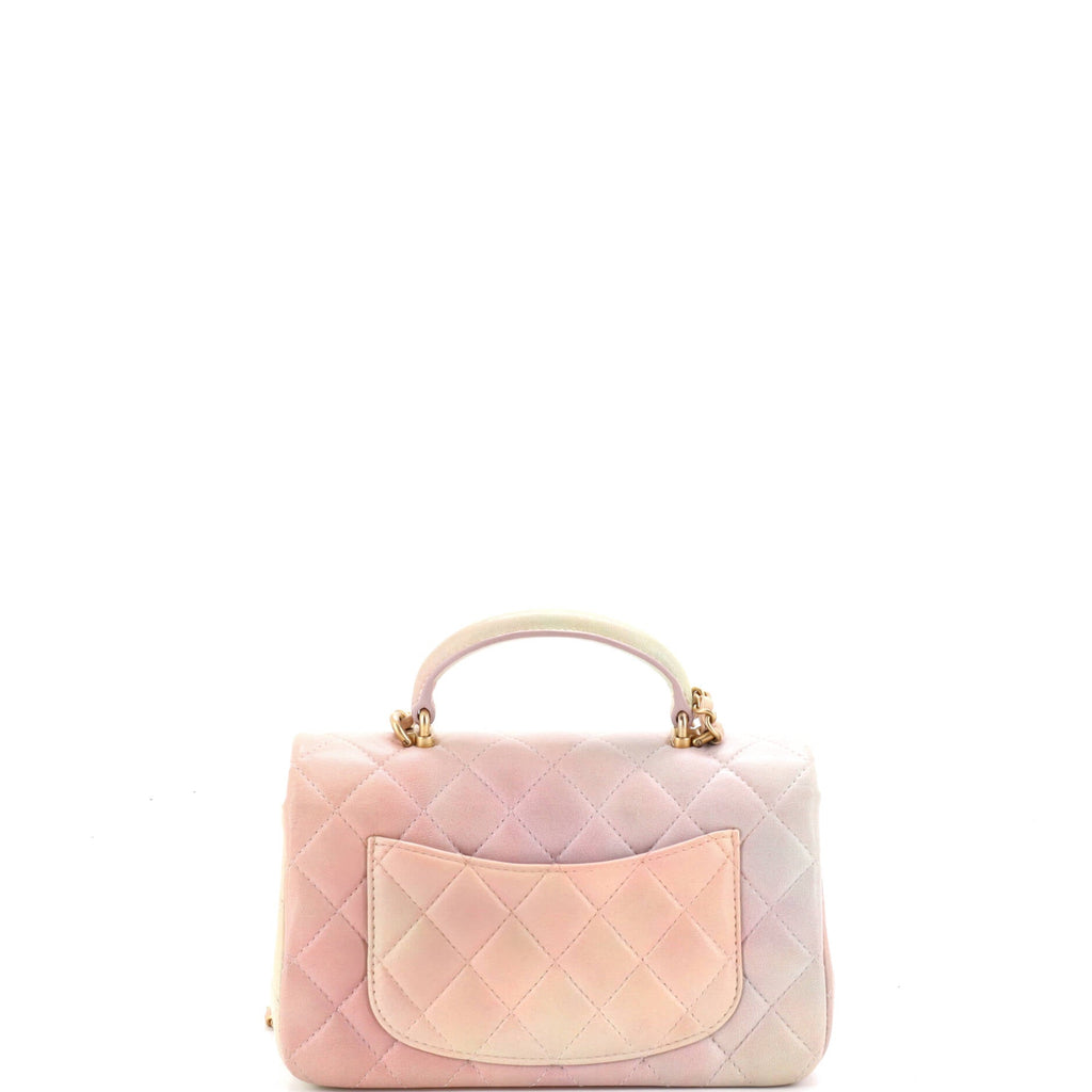 Classic Single Flap Top Handle Bag Quilted Ombre Lambskin Mini
