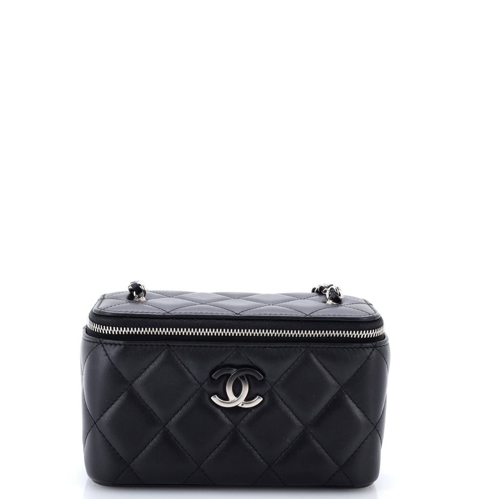 Ombre Classic Vanity Case with Chain Quilted Lambskin Small