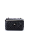 Ombre Classic Vanity Case with Chain Quilted Lambskin Small