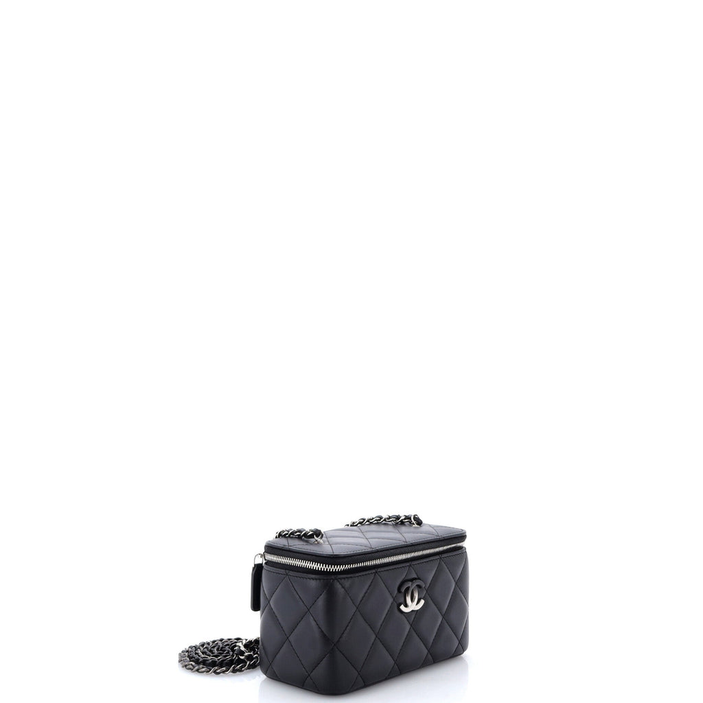 Ombre Classic Vanity Case with Chain Quilted Lambskin Small