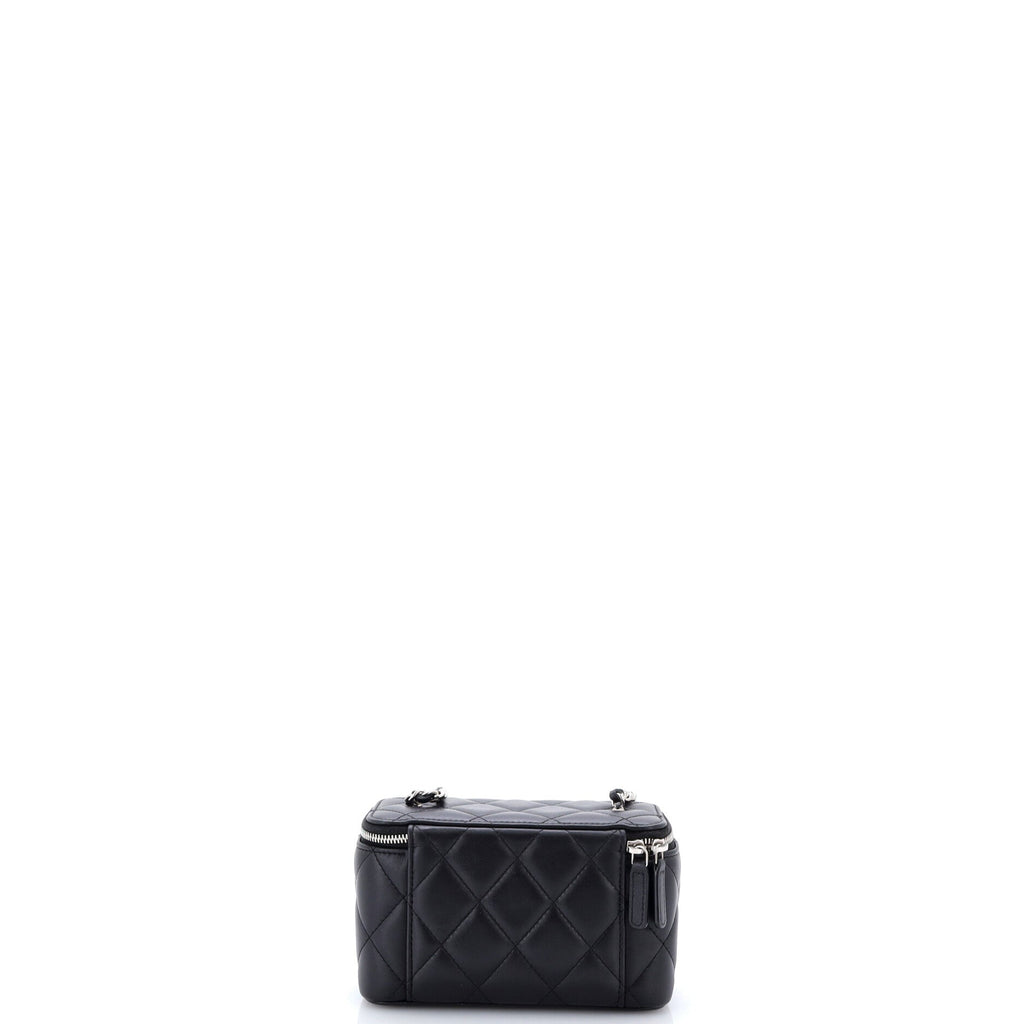 Ombre Classic Vanity Case with Chain Quilted Lambskin Small