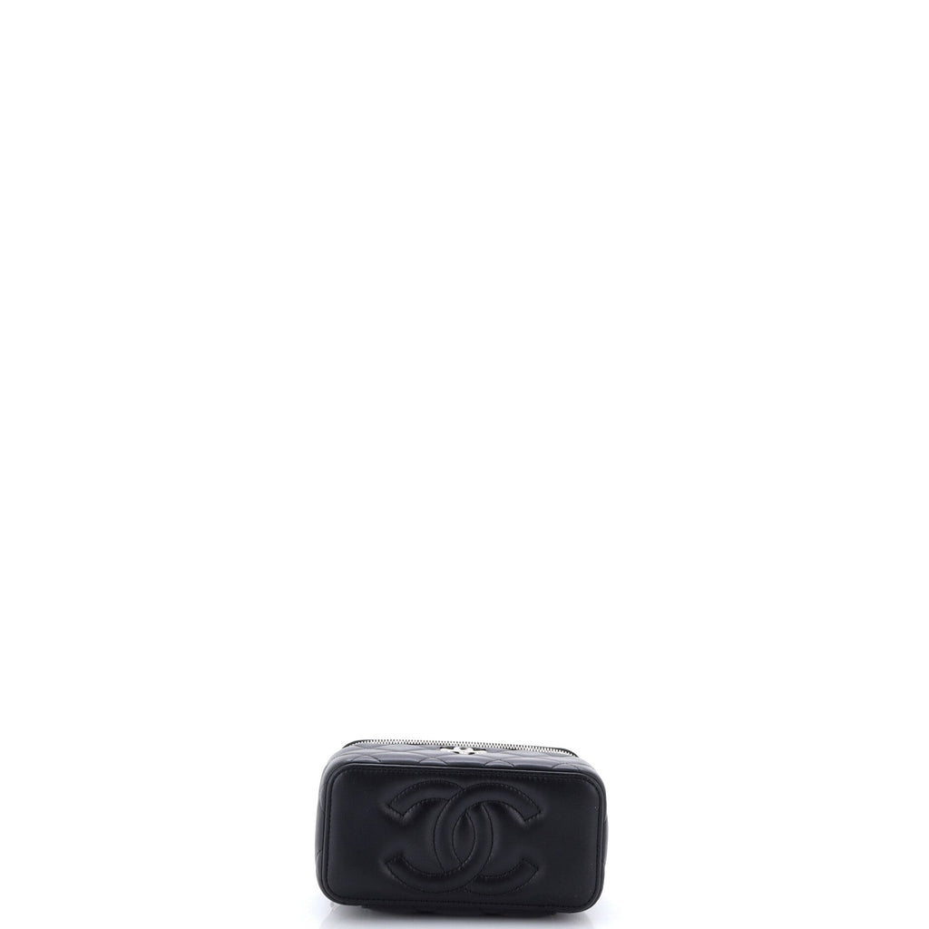 Ombre Classic Vanity Case with Chain Quilted Lambskin Small