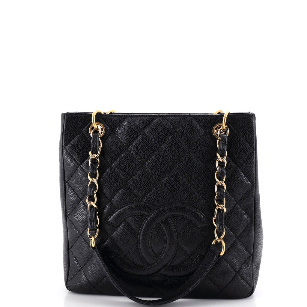 Petite Shopping Tote Quilted Caviar