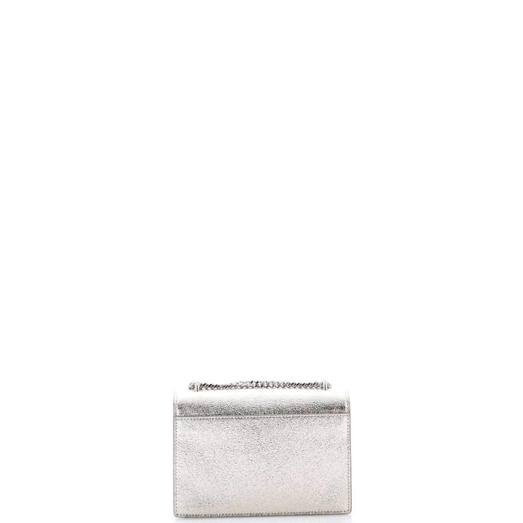 Sunset Crossbody Bag Crackled Metallic Leather Small