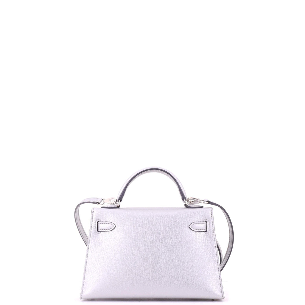 Kelly Mini II Bag Metallic Chevre Chamkilight with Palladium Hardware 20