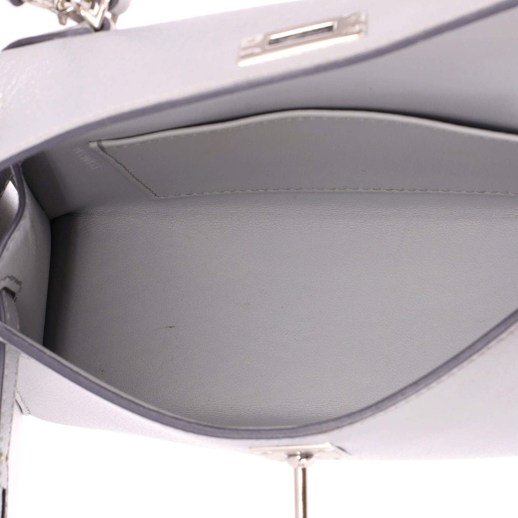 Kelly Mini II Bag Metallic Chevre Chamkilight with Palladium Hardware 20
