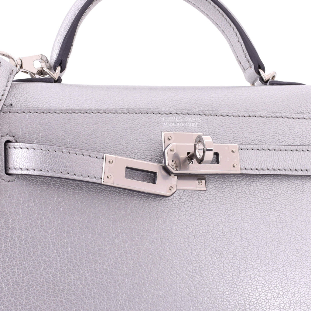 Kelly Mini II Bag Metallic Chevre Chamkilight with Palladium Hardware 20