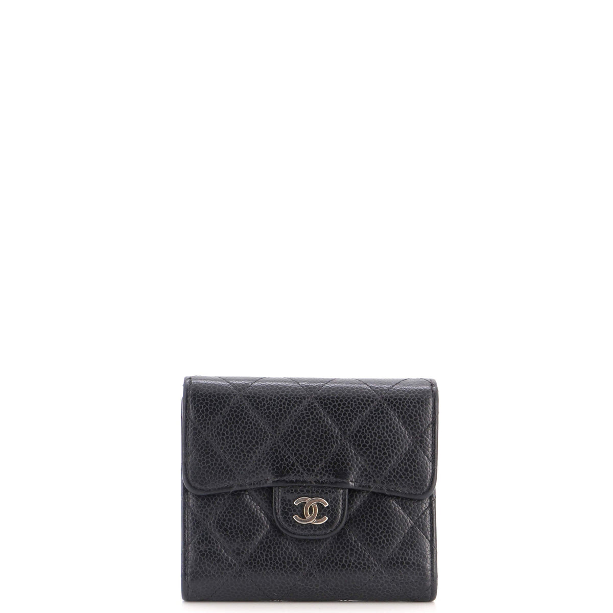 CC Compact Classic Flap Wallet Quilted Caviar