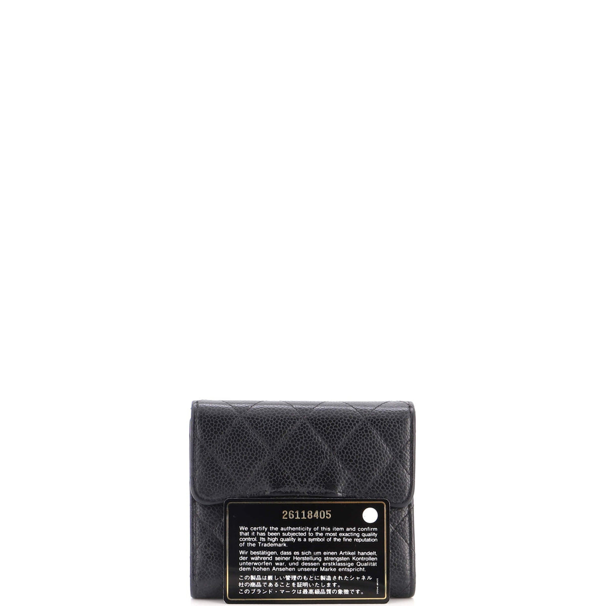 CC Compact Classic Flap Wallet Quilted Caviar