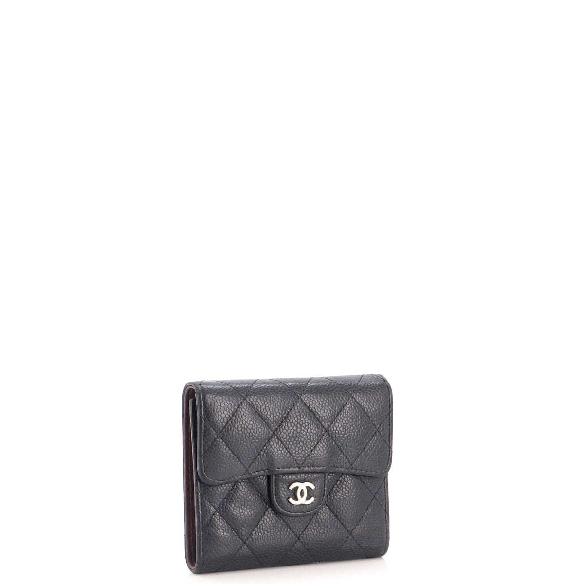 CC Compact Classic Flap Wallet Quilted Caviar