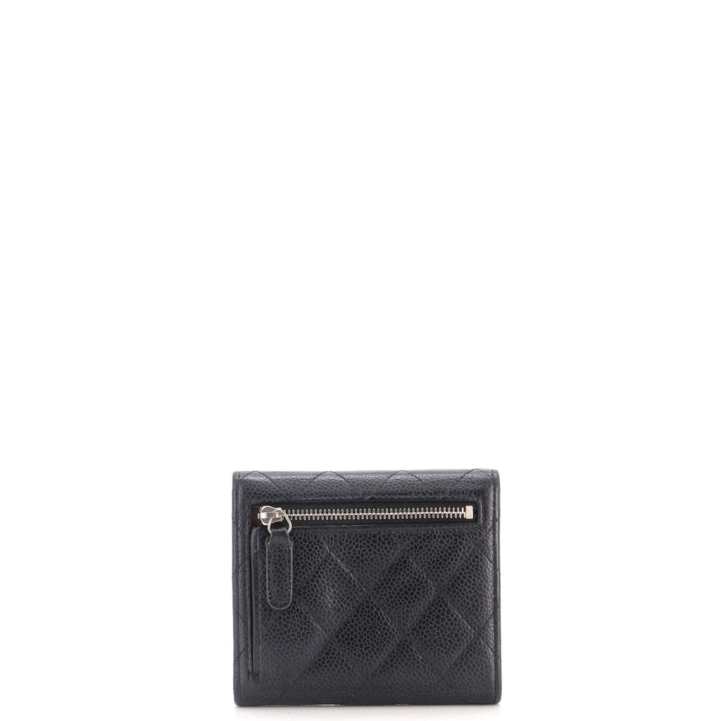 CC Compact Classic Flap Wallet Quilted Caviar