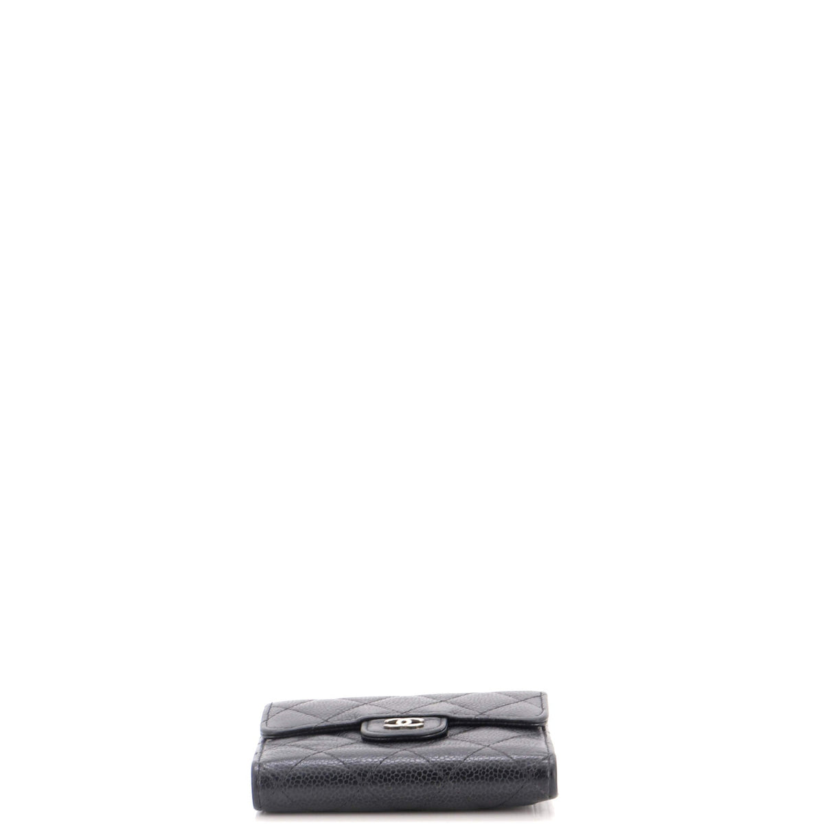 CC Compact Classic Flap Wallet Quilted Caviar