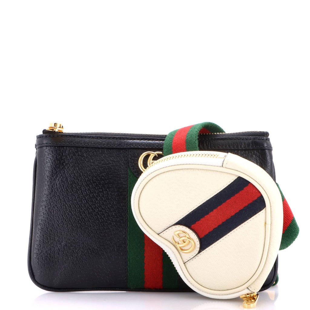 Ophidia Heart Utility Double Belt Bag Leather