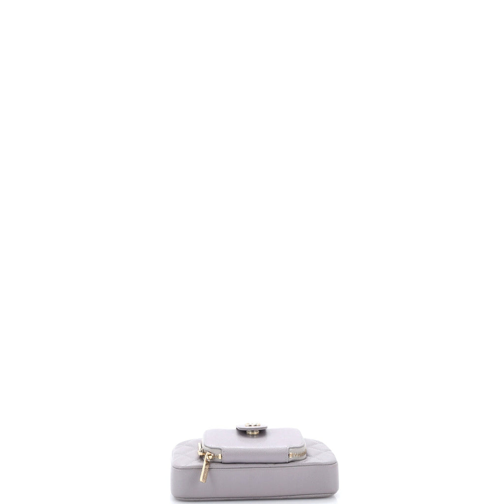 Business Affinity Phone Holder With Chain Quilted Caviar