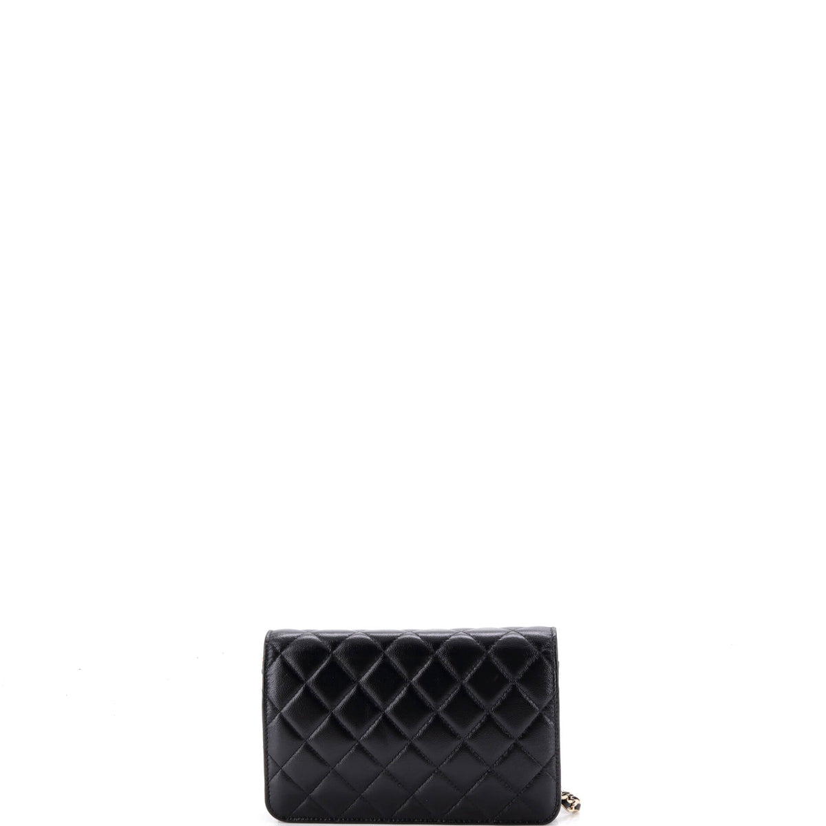 Textured CC Wallet on Chain Quilted Caviar
