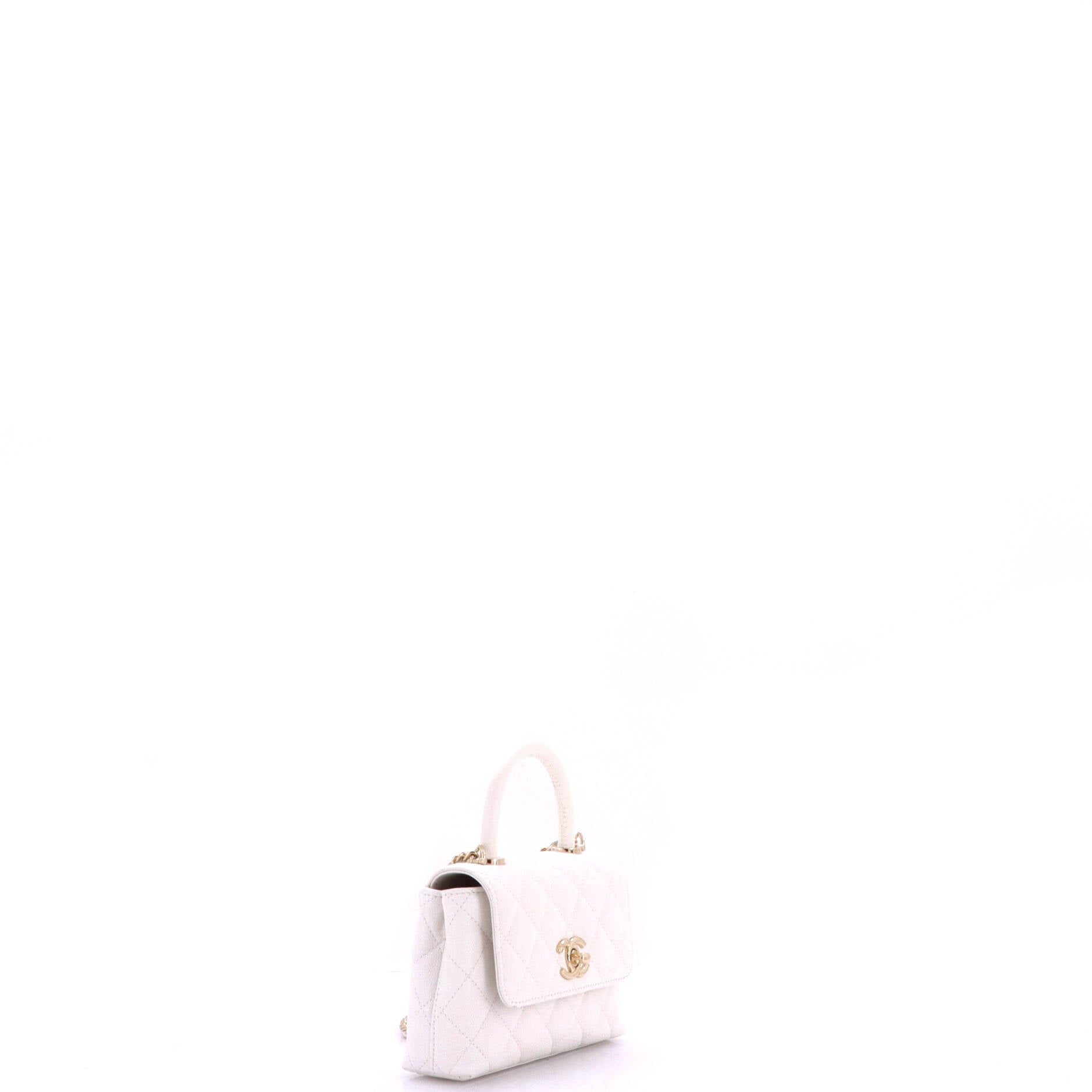 Coco Top Handle Clutch with Chain Quilted Caviar Mini