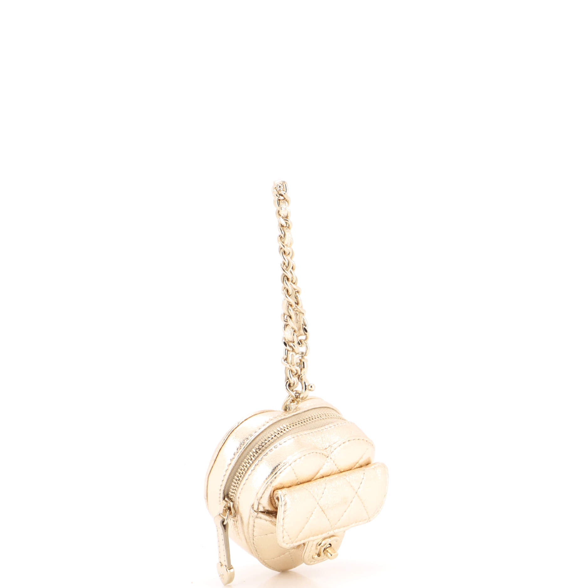 Heart Bag Charm Quilted Lambskin