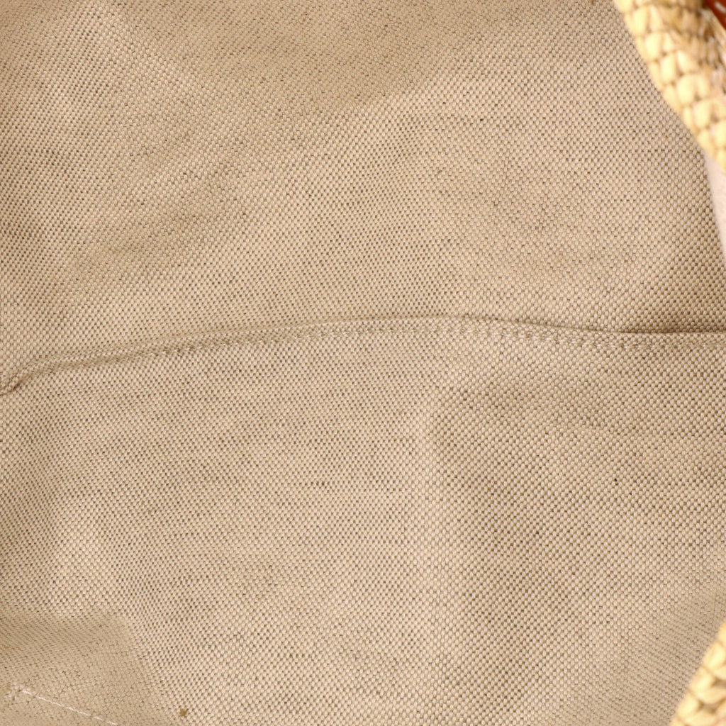 Logo Plaque Convertible Tote Raffia Small