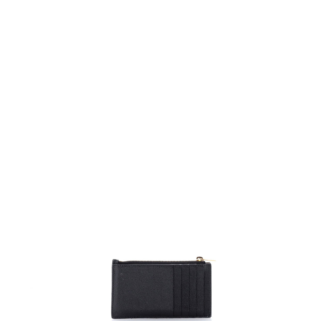 Monogram Fragments Zip Card Holder Matelasse Chevron Leather