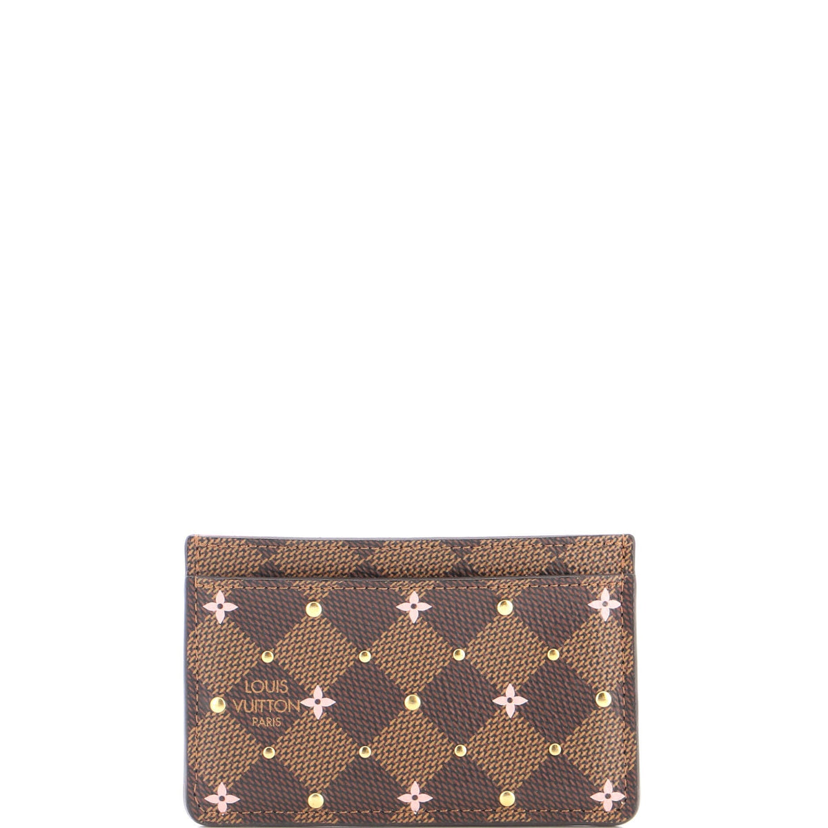 Card Holder Flower Printed Studded Damier