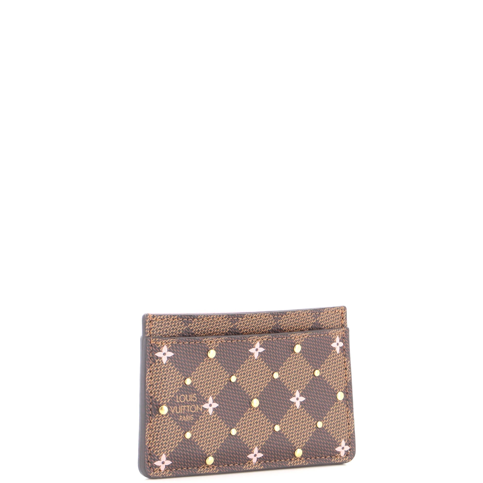 Card Holder Flower Printed Studded Damier