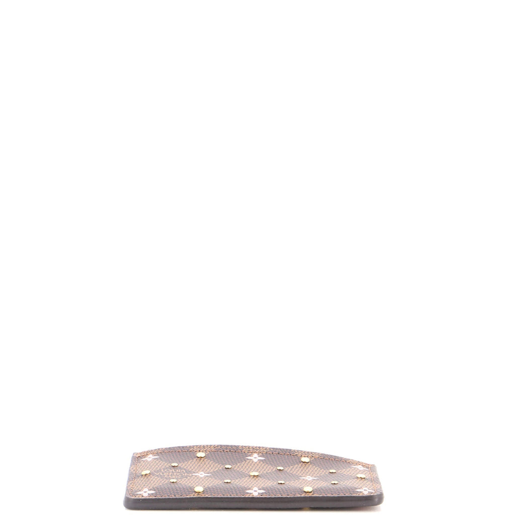 Card Holder Flower Printed Studded Damier